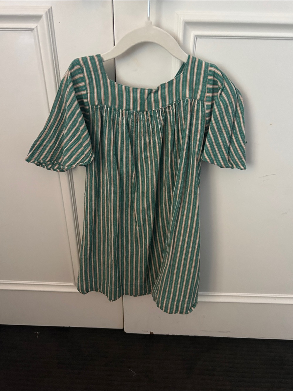 Bonton Kids Striped Green Cotton Dress size 6